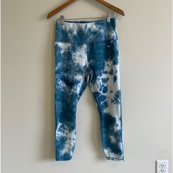Size M Blue and White Tye Dye Leggings - Picture 1 of 17
